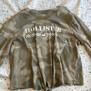 cute Hollister full sleeve cropped tee